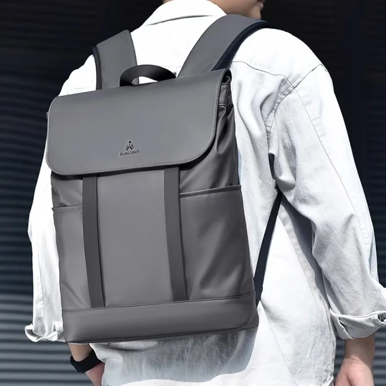 HACIN Oxford Backpack Regular Unisex Black/Gray-4