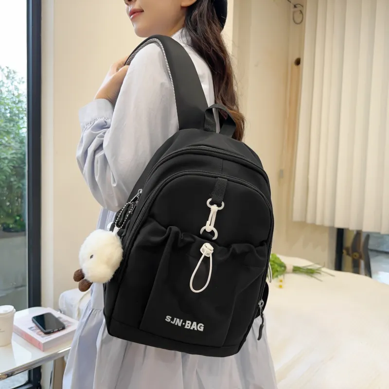 HACIN Nylon Backpack Regular Women's Yellow/Green/Sky Blue/Pink/Black-6