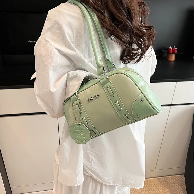 HACIN PU Shoulder Bag Women's Ivory/Silver/Black/Yellow/Green-18