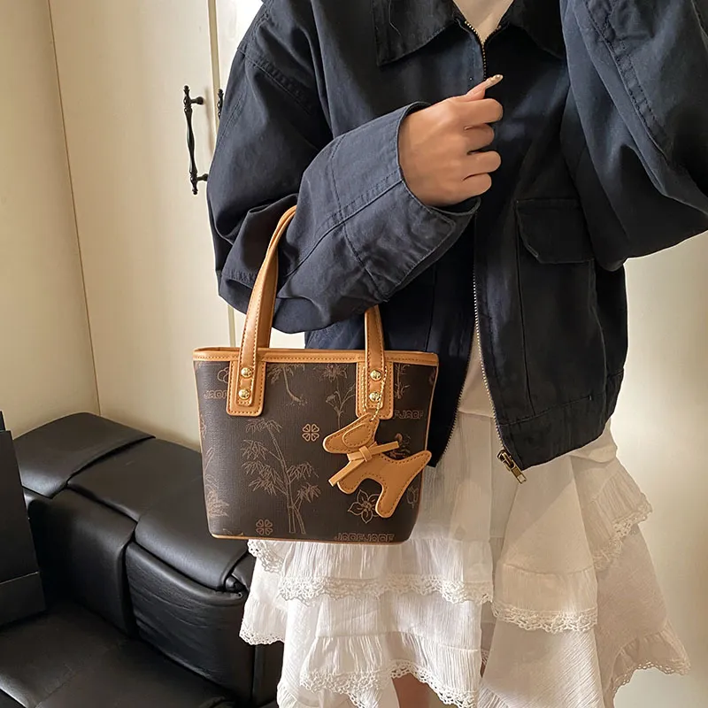 HACIN Pu Handbag, Shoulder Bag, Crossbody Bag Women's Khaki/Coffee-6