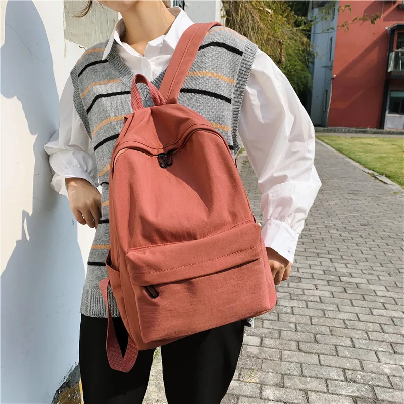 HACIN Nylon Backpack Medium Size Unisex Red/Green/Black-9