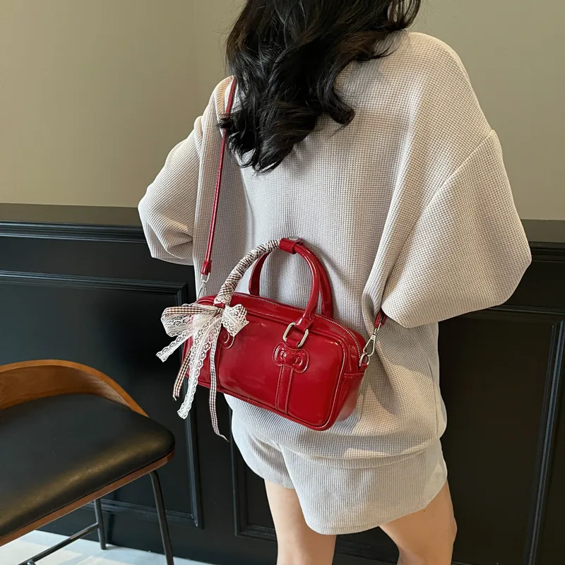 HACIN PU Crossbody Handbag, Shoulder Bag Women's White/Black/Red/Pink-6