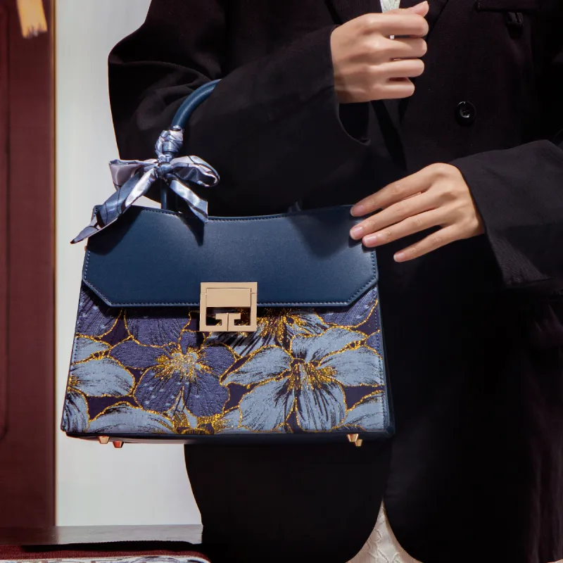 HACIN PU Handbag Women's Blue/Brown/Red-4