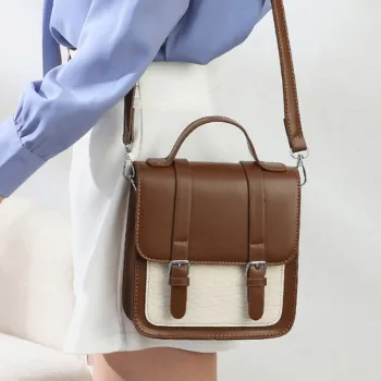 HACIN PU Shoulder Bag Women's Brown/Black