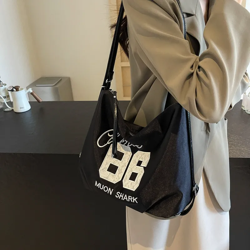HACIN Synthetic Leather Tote Portable Crossbody Bag, Shoulder Bag Women's White/Silver/Black/Blue-6