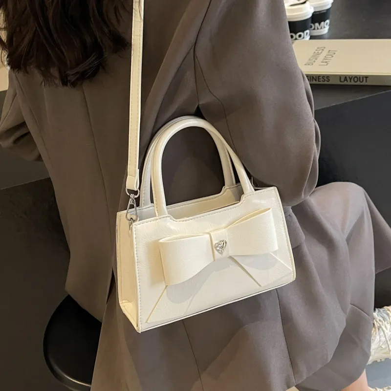 HACIN PU One Shoulder Handbag Regular Women's White/Silver/Pink/Black Blue/Black Pink-4