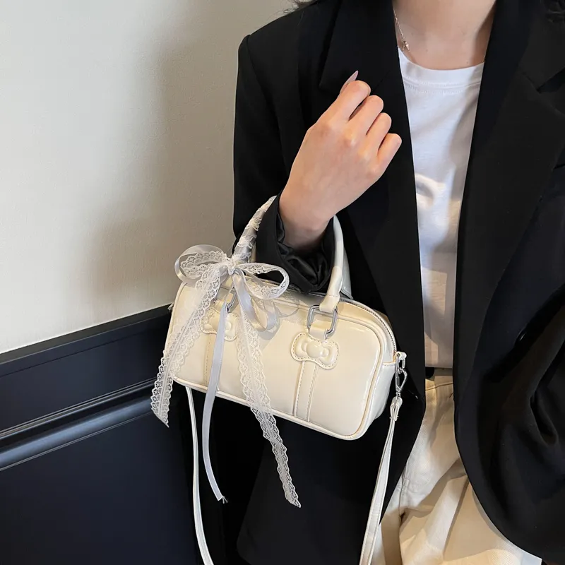 HACIN PU Crossbody Handbag, Shoulder Bag Women's White/Black/Red/Pink-2