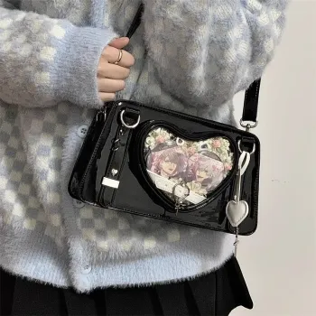 HACIN Synthetic Leather Crossbody Bag Regular Women's Black