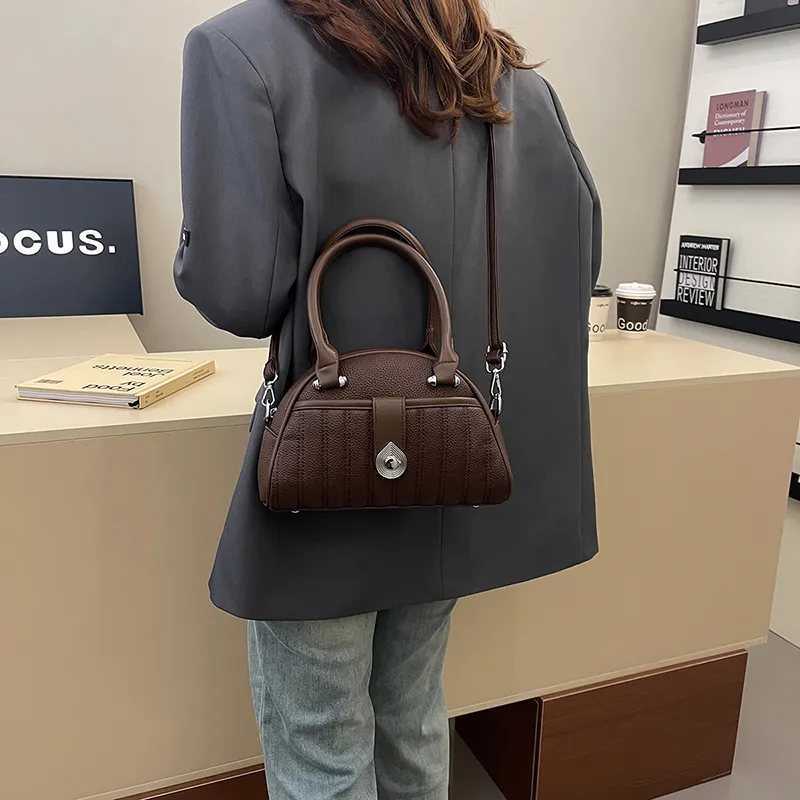 HACIN PU Handbag Regular Women's White/Black/Pink/Burgundy/Khaki/Blue/Coffee-13