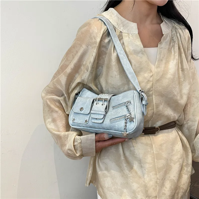 HACIN PU Crossbody Bag, Shoulder Bag Women's Khaki/Light Blue/Dark Blue/Beige-2