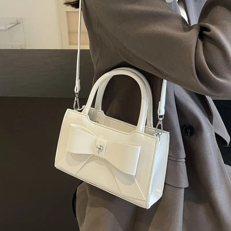 HACIN PU One Shoulder Handbag Regular Women's White/Silver/Pink/Black Blue/Black Pink-3