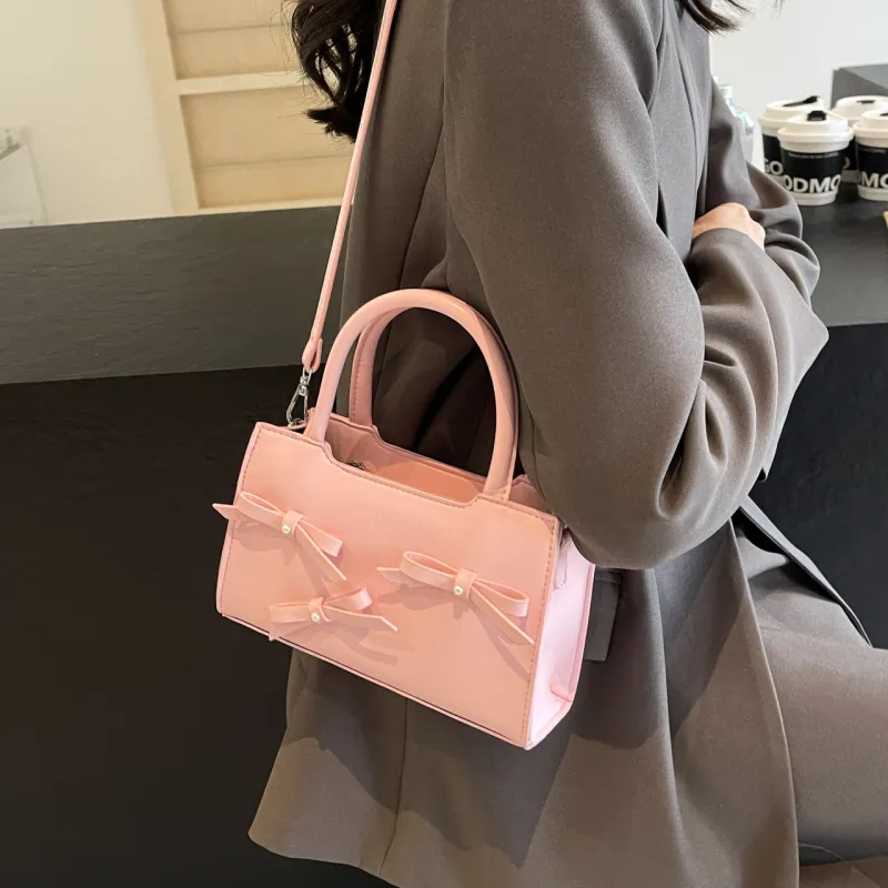 HACIN PU Handbag Regular Women's Black Pink/Black Blue/White/Silver/Pink-18