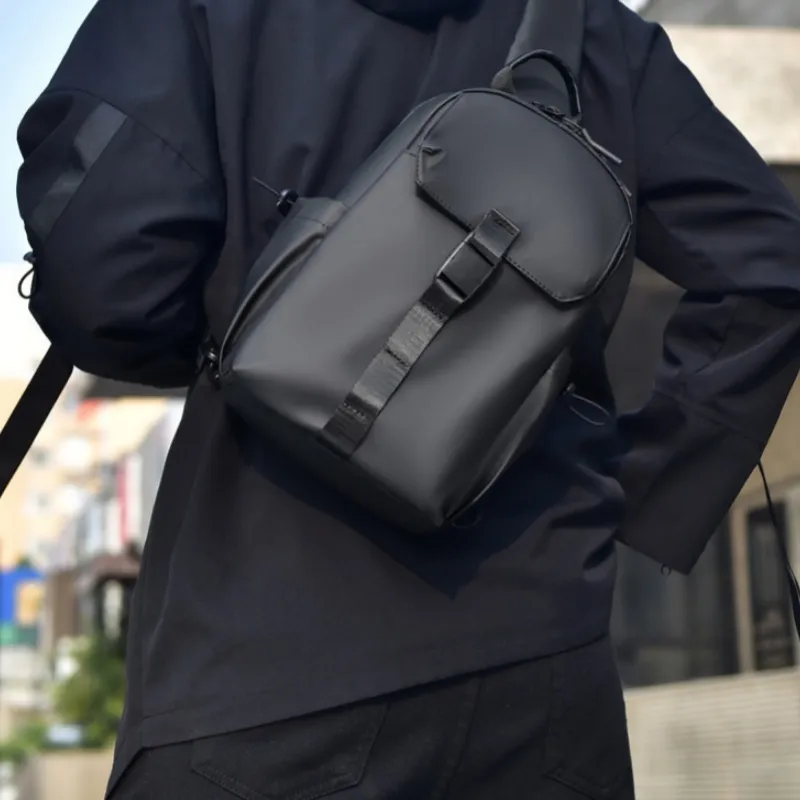 HACIN Pu Sling Bag Unisex Gray/Black/Blue-3