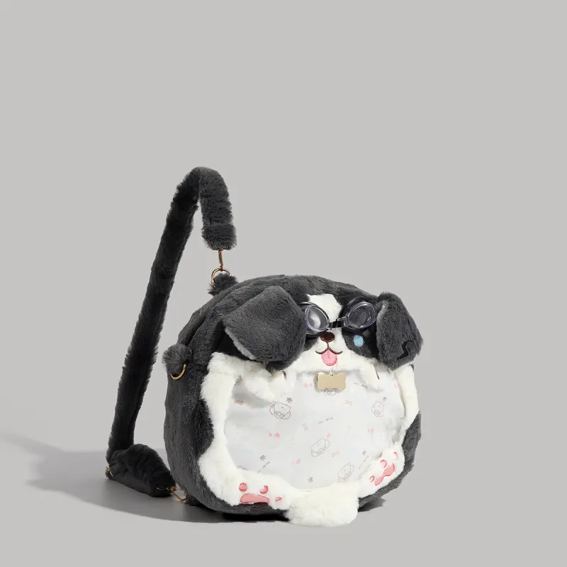 HACIN Plush Backpack Regular Women's Ecru/Gray-2