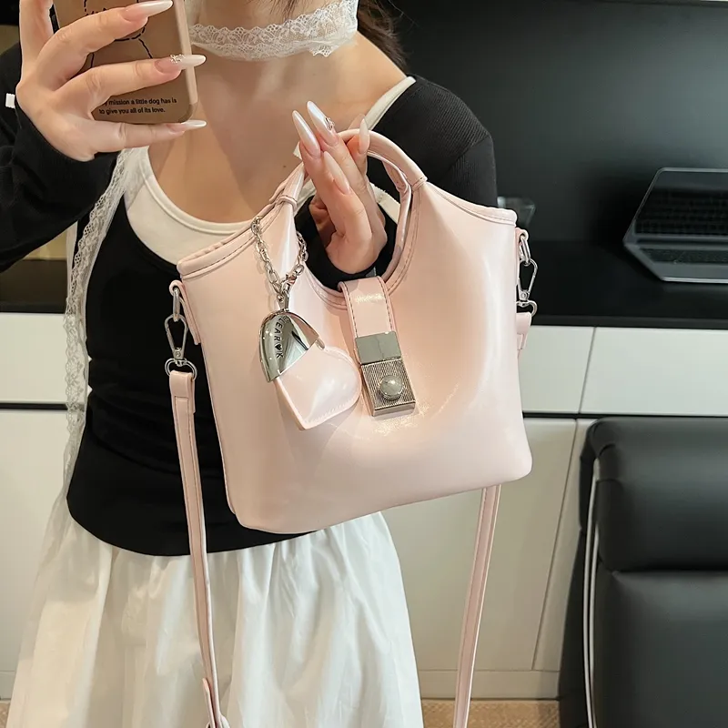 HACIN PU One Shoulder Handbag Women's White/Black/Yellow/Pink-22
