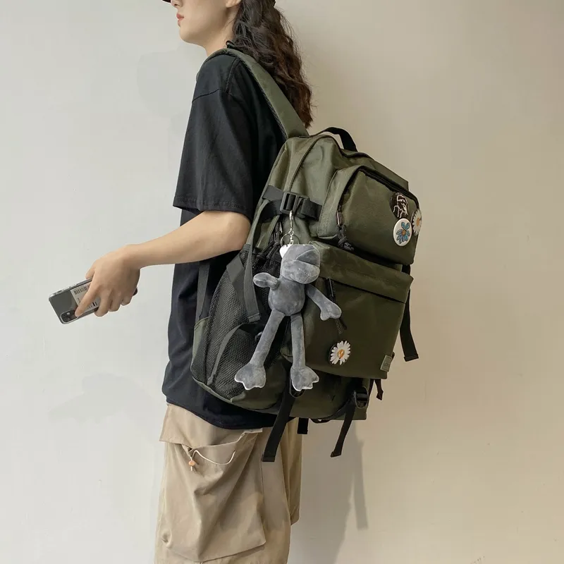HACIN Oxford Backpack Unisex Black/Red/Khaki/Green-4