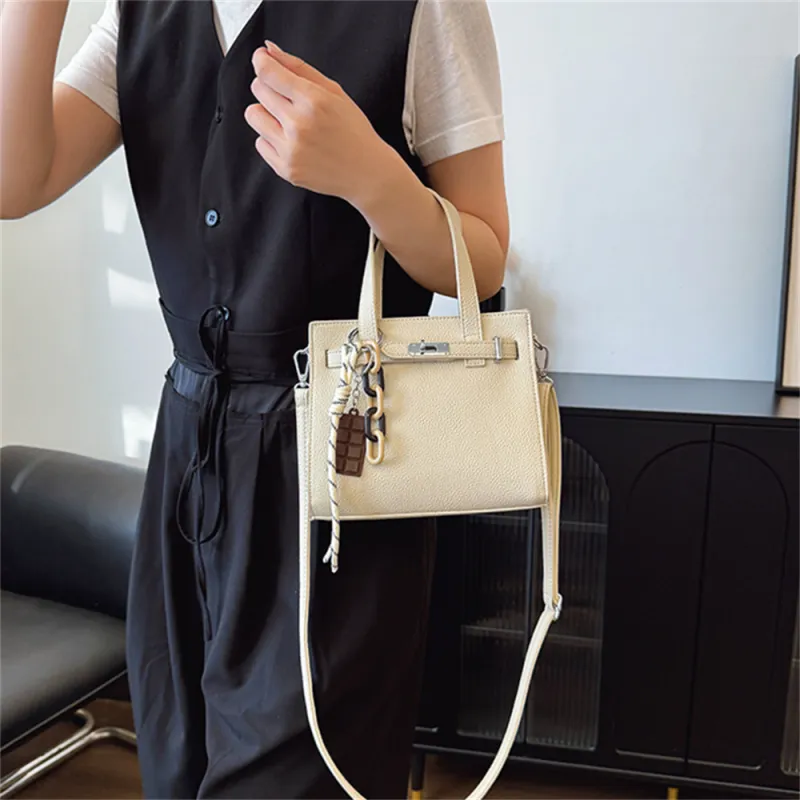 HACIN PU Crossbody Bag Handbag Regular Women's Ecru-2