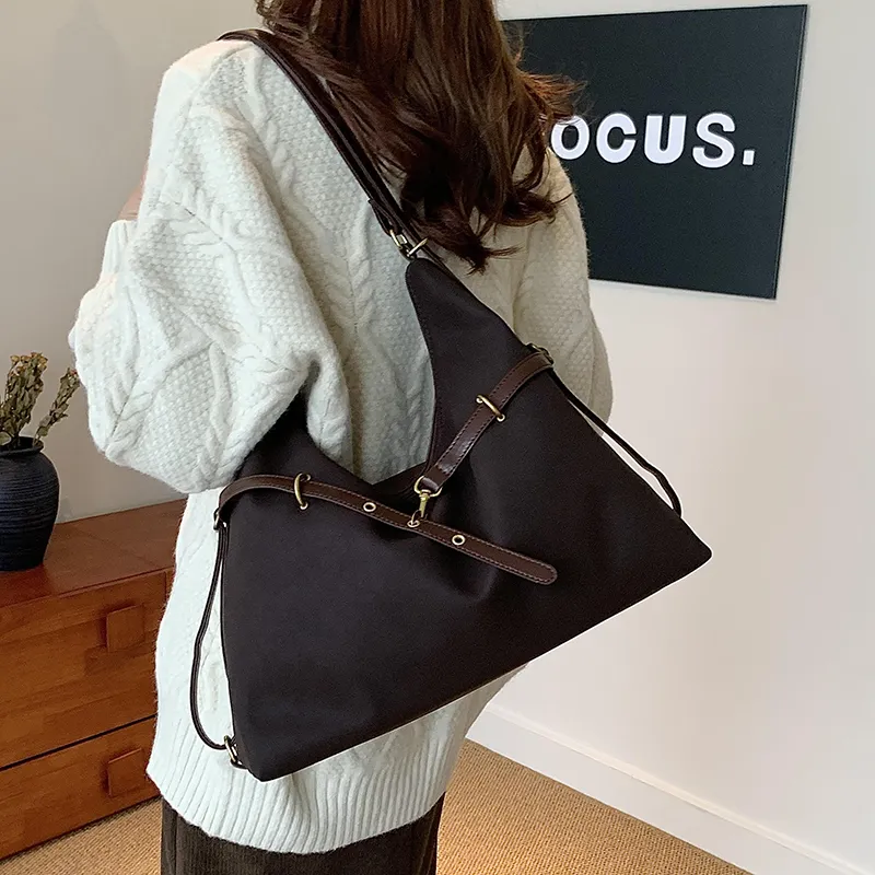 HACIN PU Shoulder Bag Backpack Shoulder Bag Regular Women's Khaki Green/Coffee-5