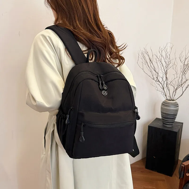 HACIN Oxford Backpack Women's Ivory/Black/Mint Green/Dusty Pink-5