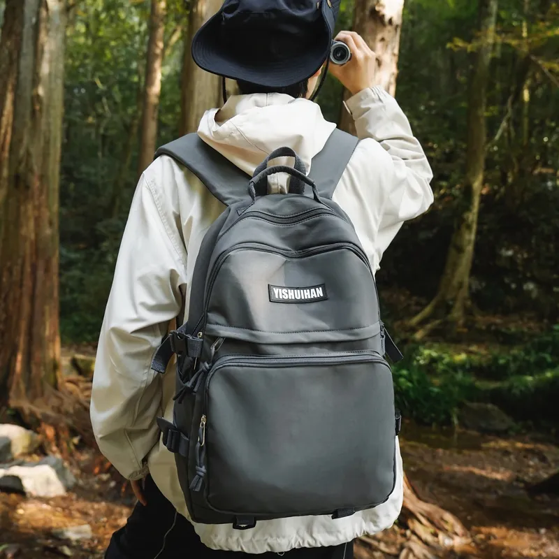 HACIN Nylon Backpack Regular Men's Ivory/Dark Gray/Black/Red/Khaki-1