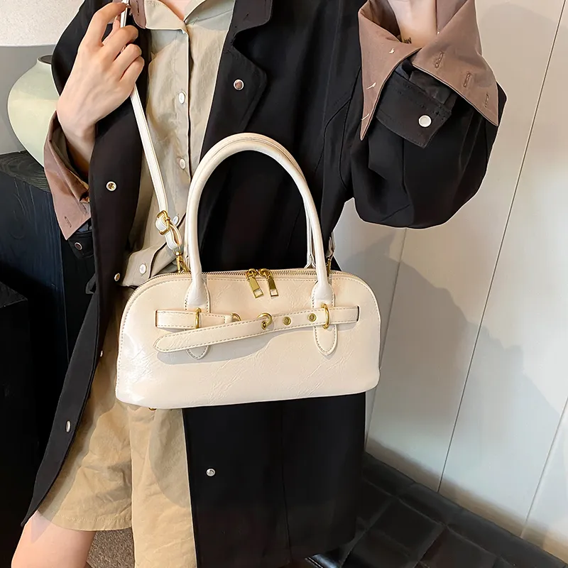 HACIN PU One Shoulder Handbags Regular Women's White/Black/Red/Brown-1