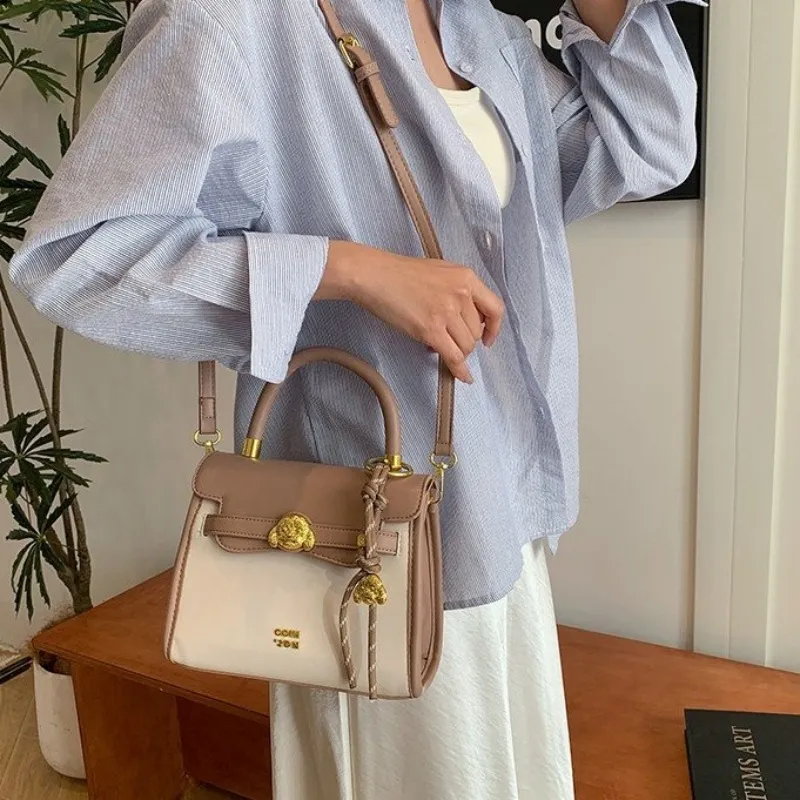 HACIN Pu Handbag Shoulder Bag Crossbody Bag Regular Women's White & Khaki/Black/Brown-1