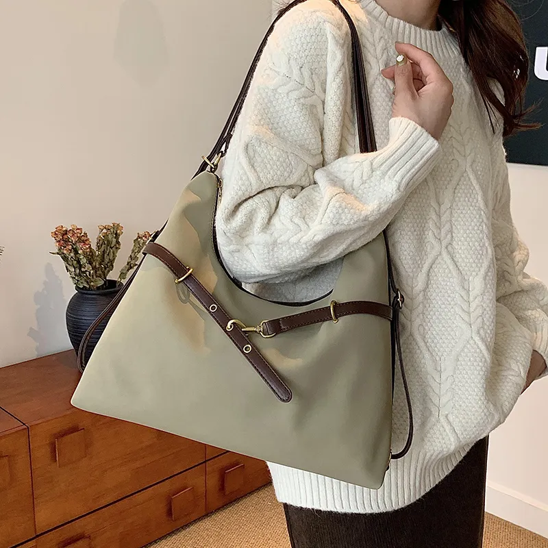 HACIN PU Shoulder Bag Backpack Shoulder Bag Regular Women's Khaki Green/Coffee-0