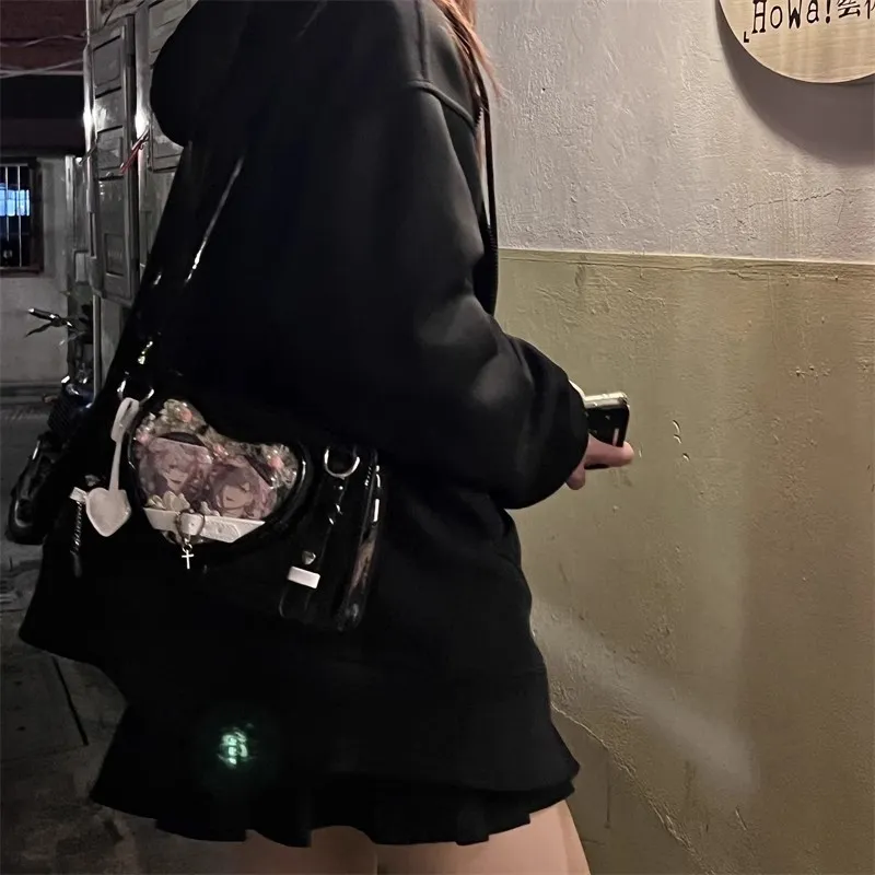 HACIN PU Crossbody Bag, Shoulder Bag Women's Black-1