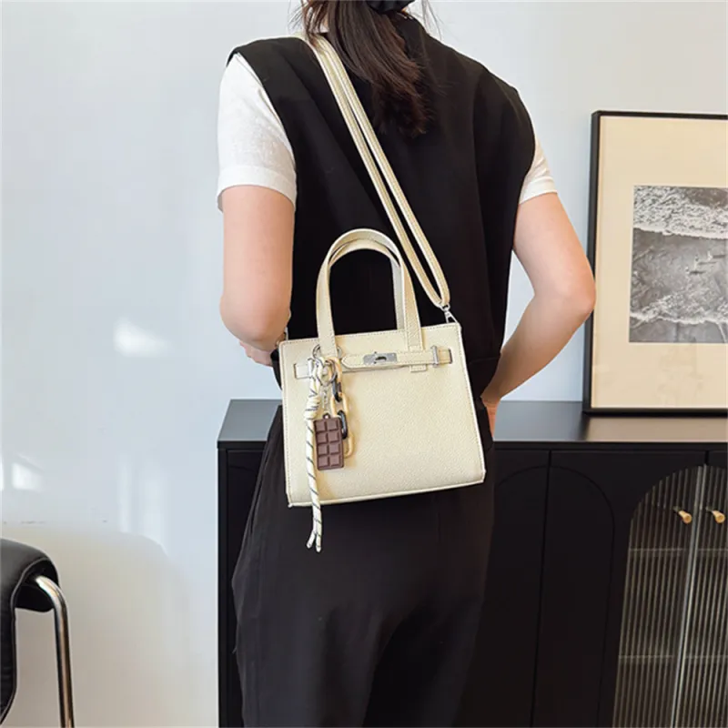HACIN PU Crossbody Bag Handbag Regular Women's Ecru-3