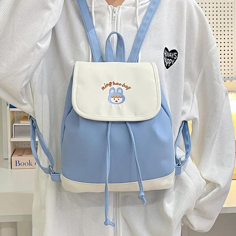 HACIN Nylon Backpack Regular Women's White/Yellow/Blue-7