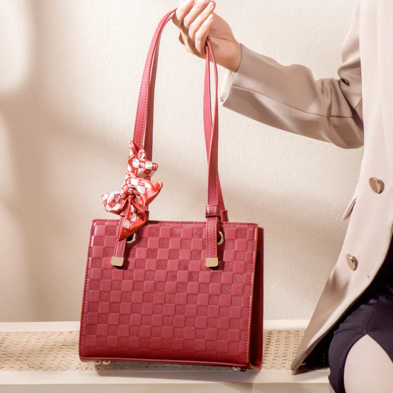 HACIN Pu Handbag, Shoulder Bag Regular Women's Red-8