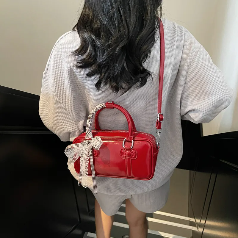 HACIN PU Crossbody Handbag, Shoulder Bag Women's White/Black/Red/Pink-8