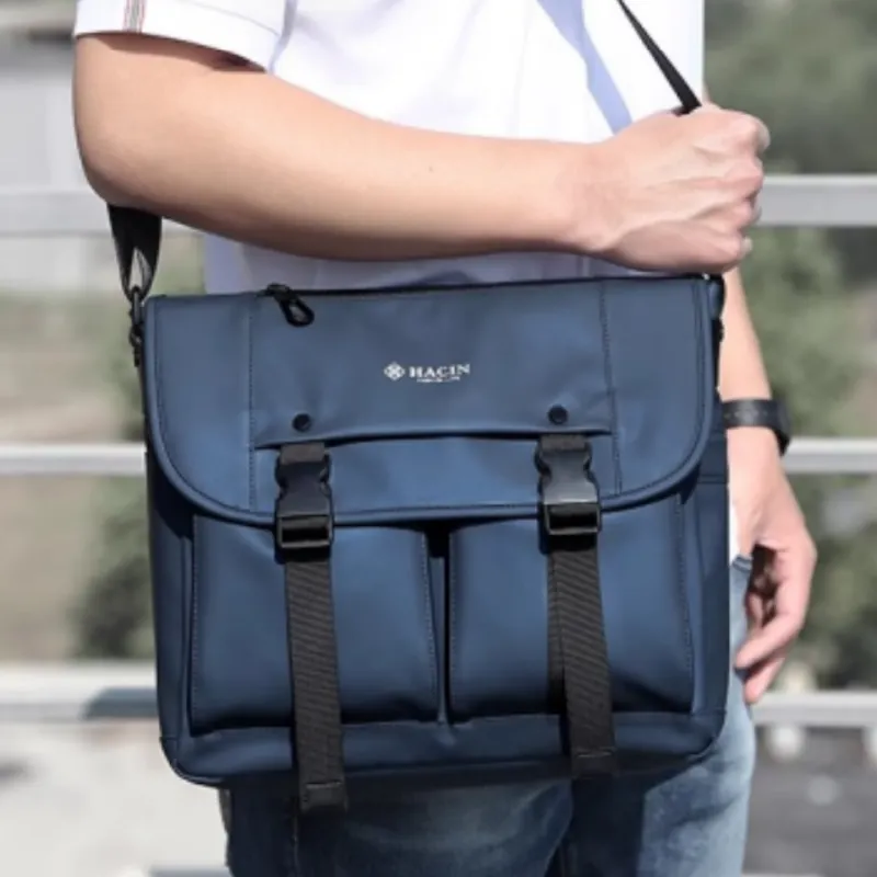 HACIN Oxford Crossbody Bag Men's Gray/Blue/Army Green-1