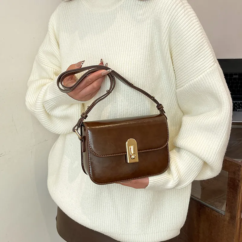 HACIN Pu Shoulder Bag, Crossbody Bag Women's Ecru/Black/Burgundy/Coffee-11