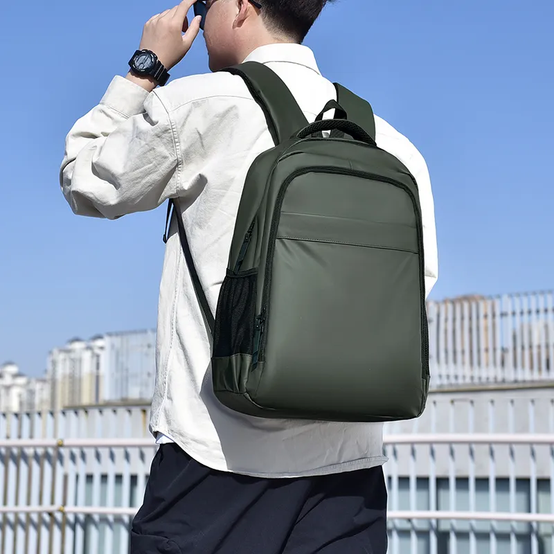 HACIN Oxford Backpack Men's Gray/Black/Green-7
