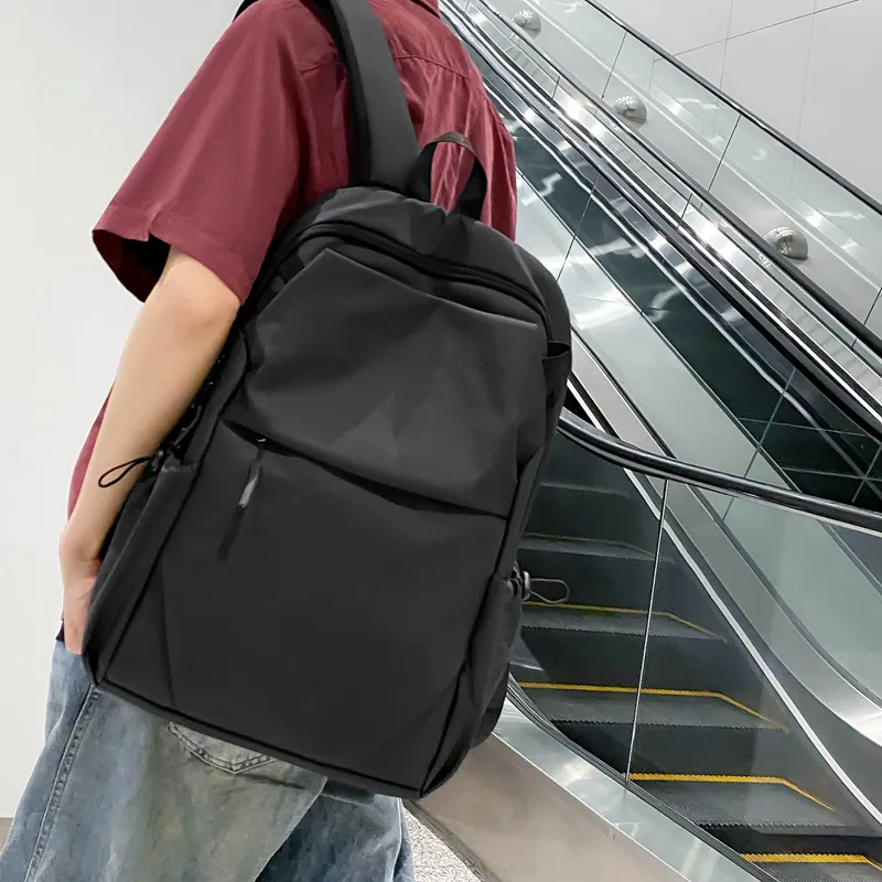 HACIN Patent Leather Matte Leather Backpack Regular Men's Gray/Black-3
