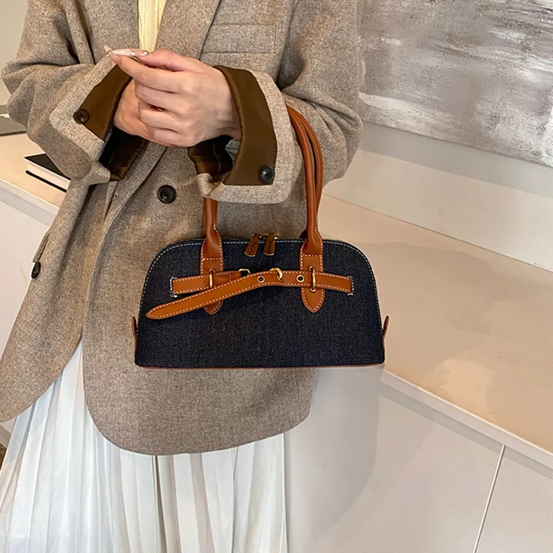 HACIN Denim Handbag Regular Women's Brown-1