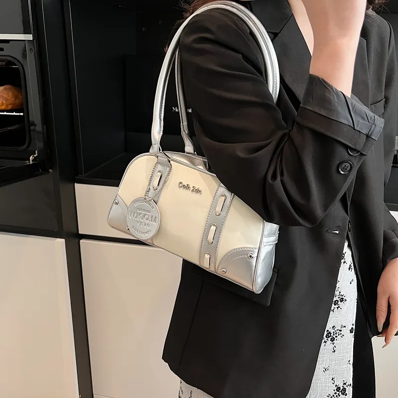 HACIN PU Shoulder Bag Women's Ivory/Silver/Black/Yellow/Green-2