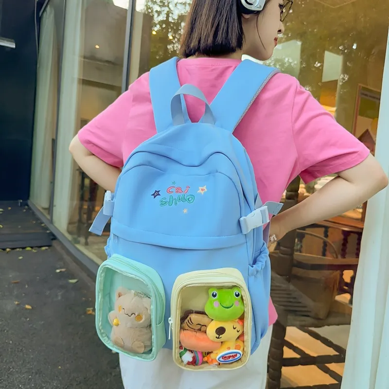 HACIN Nylon/PVC Backpack Women's Multicolor-2