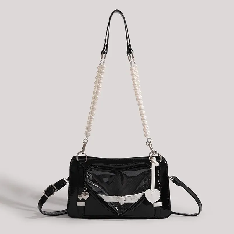 HACIN PU Crossbody Bag, Shoulder Bag Women's Black-4