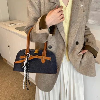 HACIN Denim Handbag Regular Women's Brown