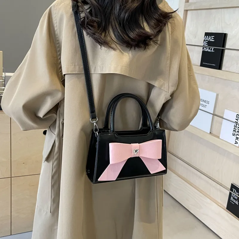 HACIN PU One Shoulder Handbag Regular Women's White/Silver/Pink/Black Blue/Black Pink-16