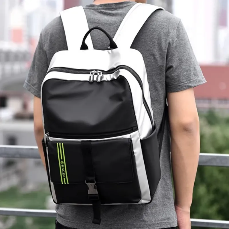 HACIN Oxford Backpack Regular Men's Black/Silver-4