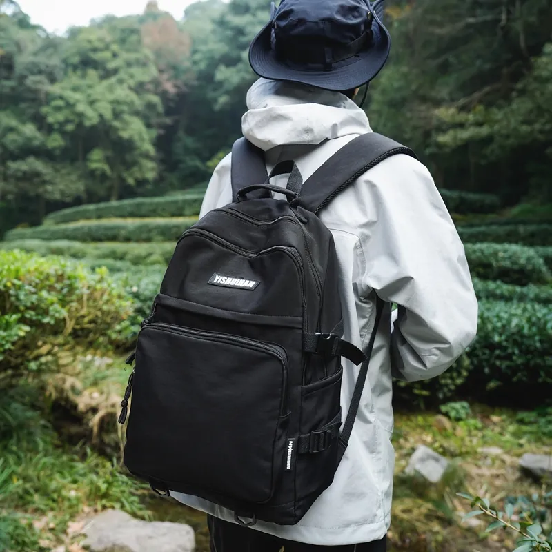 HACIN Nylon Backpack Regular Men's Ivory/Dark Gray/Black/Red/Khaki-3