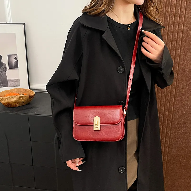 HACIN Pu Shoulder Bag, Crossbody Bag Women's Ecru/Black/Burgundy/Coffee-7