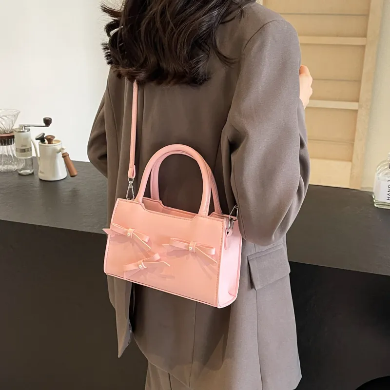 HACIN PU Handbag Regular Women's Black Pink/Black Blue/White/Silver/Pink-17