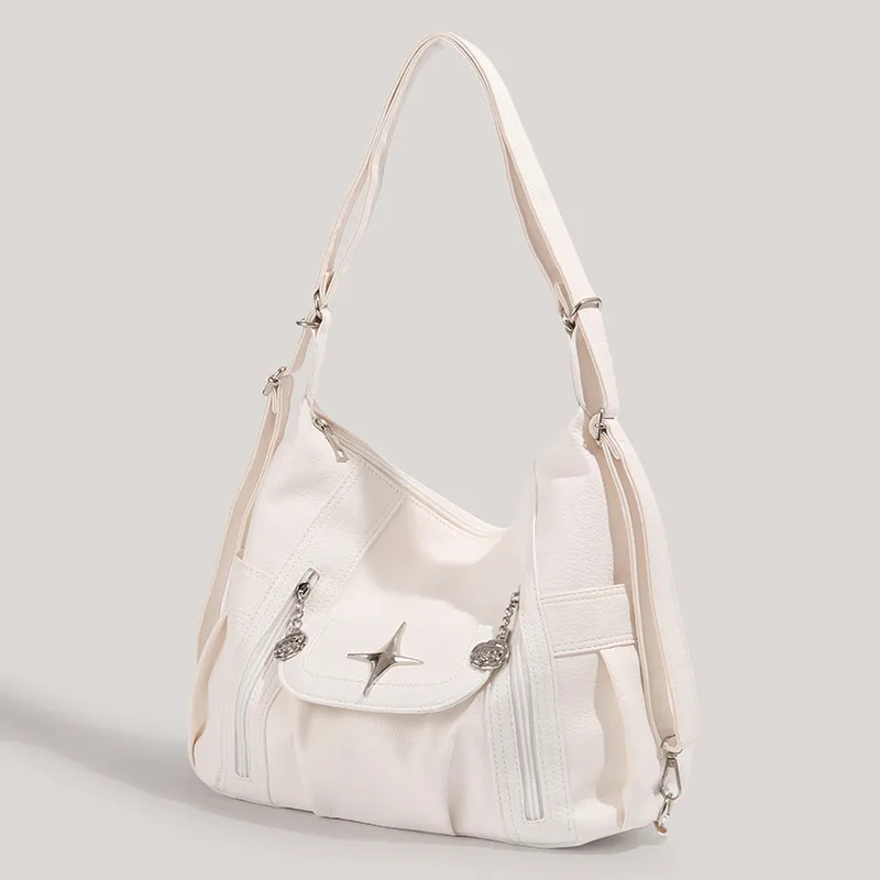 HACIN PU Shoulder Bag Women's White-1