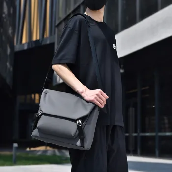 HACIN Oxford Crossbody One Shoulder Handbag Regular Men's Gray/Black