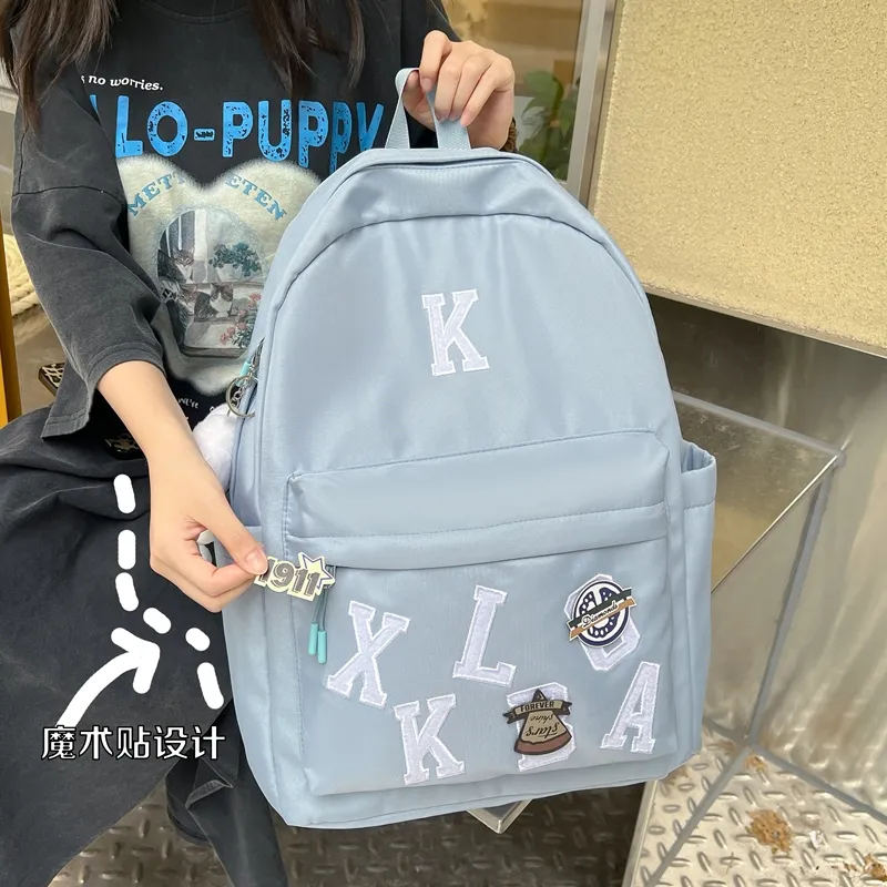 HACIN Oxford Backpack Regular Unisex Black/Purple/Blue/Beige/Pink-5