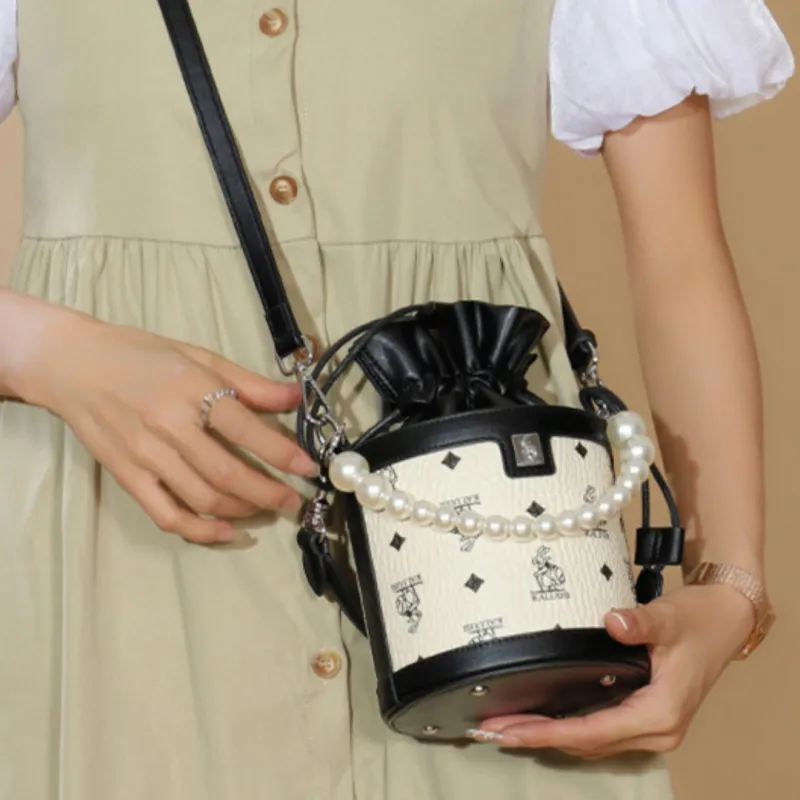 HACIN PU Crossbody One Shoulder Handbag Regular Women's Ecru/Pink-1